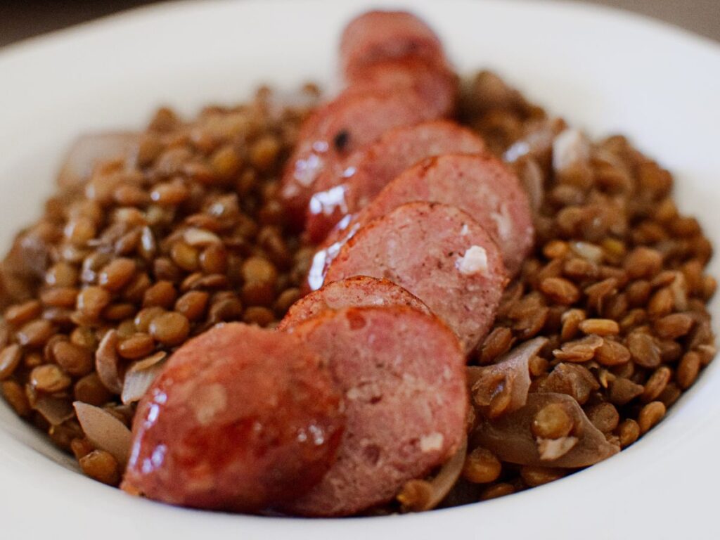 French Sausage and Lentils Recipe (One Pot Meal) A Quaint Life