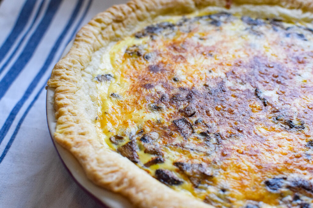 Mushroom Swiss Quiche - A Quaint Life