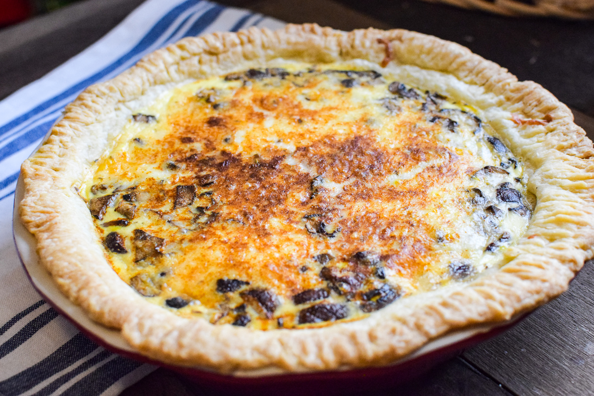 Mushroom Swiss Quiche - A Quaint Life