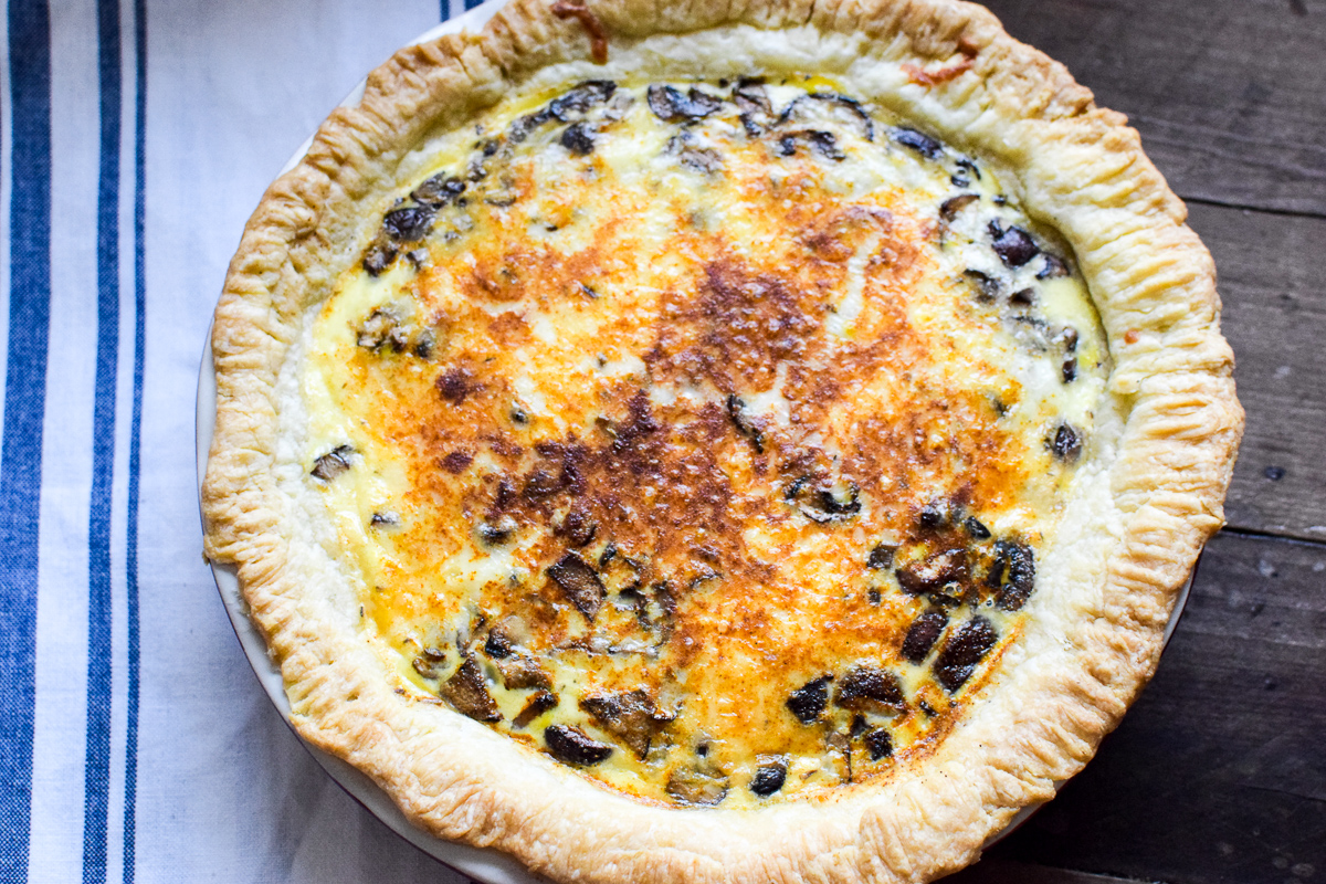 Mushroom Swiss Quiche - A Quaint Life