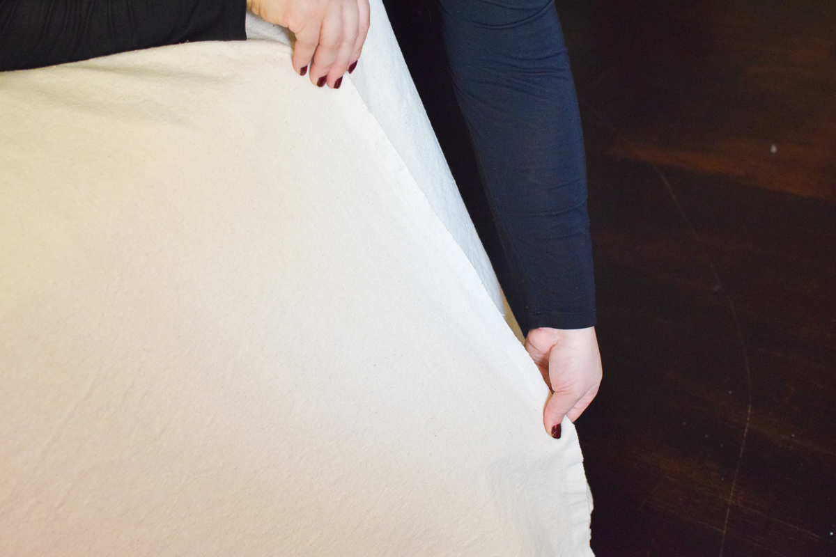 DIY No Sew Drop Cloth Slip Cover for Sectional A Quaint Life