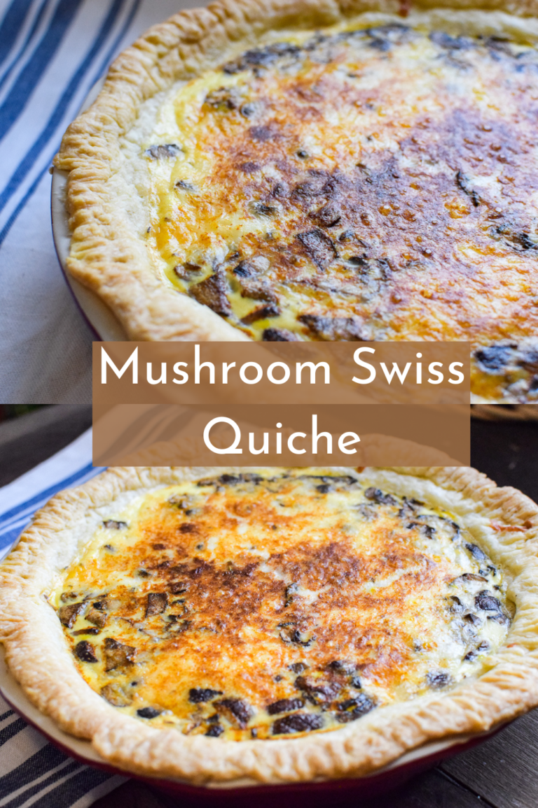 Mushroom Swiss Quiche - A Quaint Life
