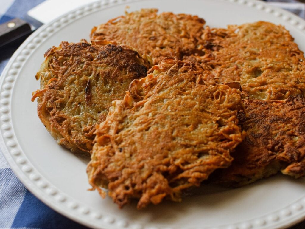 perfect hashbrown potatoes on a plate