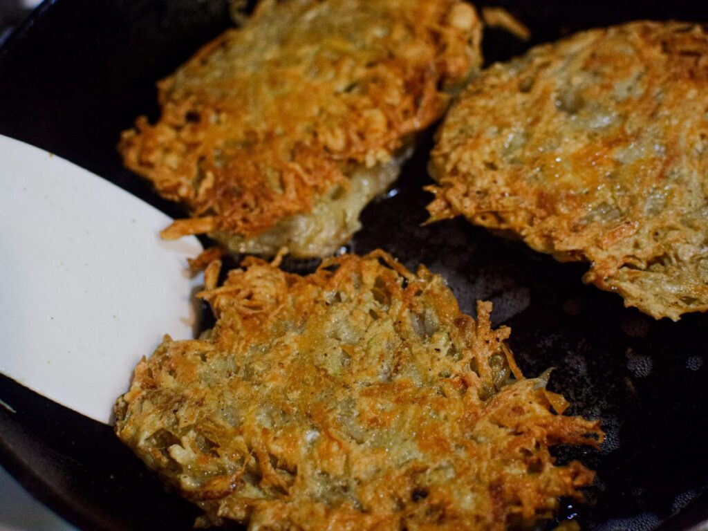 perfect hashbrown potatoes in a skillet